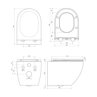 Omnires OTTAWA COMFORT miska toaletowa wisząca z deską wolnoopadającą, 54 x 37 cm, biały mat OTTAWACMWBM