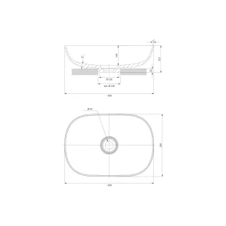Omnires SILK M+ umywalka nablatowa, 50 x 35 cm, biały połysk SILK500BP