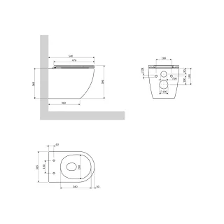 Omnires OTTAWA COMFORT miska toaletowa wisząca SILENT POWER™ z deską wolnoopadającą, 54 x 37 cm, biały mat OTTAWACSPMWBM