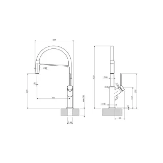 Omnires VITA bateria kuchenna z wyciąganą wylewką, miedź szczotkowana/czarny mat VI6350BLCPB