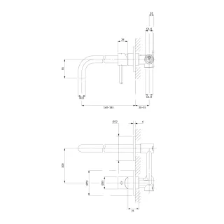 Omnires Y element natynkowy baterii umywalkowej podtynkowej, chrom połysk Y1215HROCR