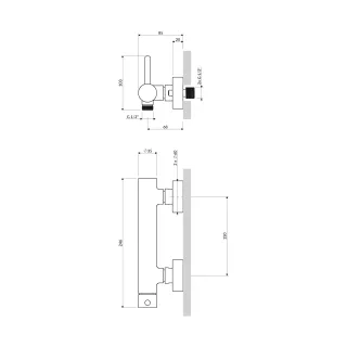 Omnires Y bateria prysznicowa, czarny półmat Y1240BL