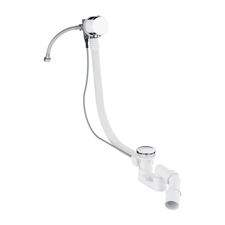 Omnires CGS syfon wannowy przelewowo-odpływowo-napełniający, chrom połysk TK122-PLUS-3.01+64-SCR