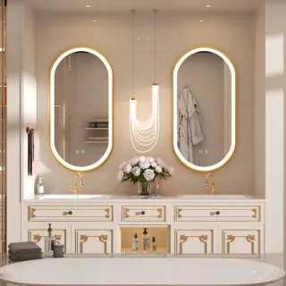 Rea LUSTRO LED OVL BRUSH GOLD 50X100CM HOM-02506