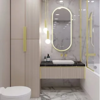 Rea LUSTRO LED OVL GOLD 50X100CM HOM-02606