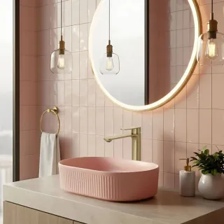 Rea BATERIA UMYWALKOWA DROP ZŁOTA SZCZOTKOWANA WYSOKA REA-B4637