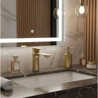 Rea BATERIA UMYWALKOWA DROP ZŁOTA SZCZOTKOWANA NISKA REA-B8975