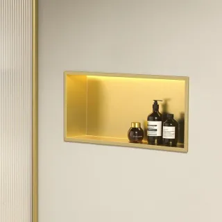 Rea PÓŁKA WNĘKOWA LED 60x30x10 cm BRUSH GOLD REA-08543