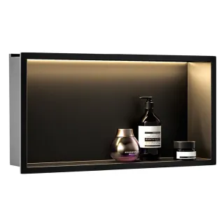 Rea PÓŁKA WNĘKOWA LED 60x30x10 cm BLACK REA-08541