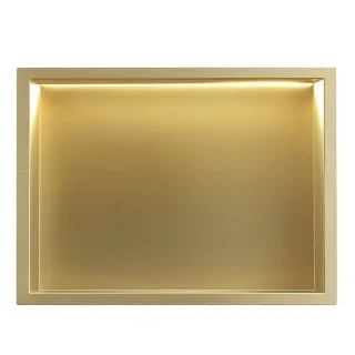 Rea PÓŁKA WNĘKOWA LED 30x45x10 cm BRUSH GOLD REA-08545