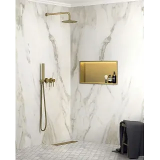 Rea PÓŁKA WNĘKOWA LED 60x30x10 cm BRUSH GOLD REA-08543