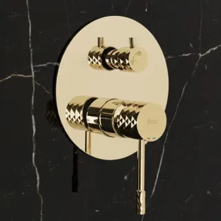 Rea ZESTAW NATRYSKOWY PODTY LUNGO DIAMOND ZŁOTY + BOX REA-P6964