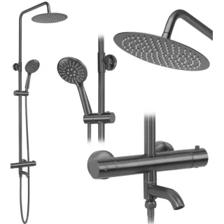 Rea ZESTAW NATRYSKOWO-WANNOWY LUNGO TYTAN TERMOSTAT REA-P6386