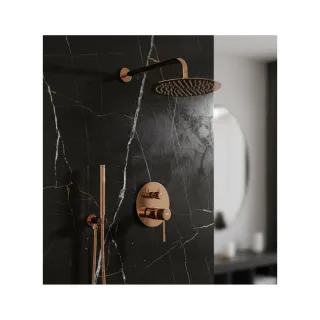 Rea ZESTAW NATRYSKOWY PODTY LUNGO DIAMOND MIEDŹ + BOX REA-P5657