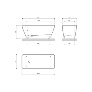 Omnires PARMA M+ wanna wolnostojąca, 159 x 71 cm, biały połysk PARMAWWBP