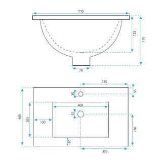 Rea UMYWALKA DAFNE 70 - WPUSZCZANA REA-U0190