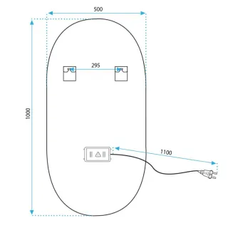 Rea LUSTRO LED OVL BRUSH GOLD 50X100CM HOM-02506