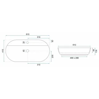 Rea UMYWALKA AURA 61 L.BLUE SHINY - NABLATOWA REA-U6618