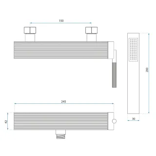 Rea BATERIA PRYSZNICOWA JS-B34804G ARGON ZŁOTA REA-B7807