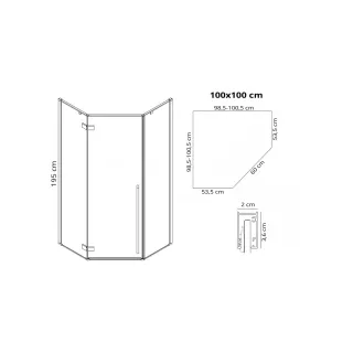 Rea KABINA DIAMOND BRUSH GOLD 90x90 REA-K6506