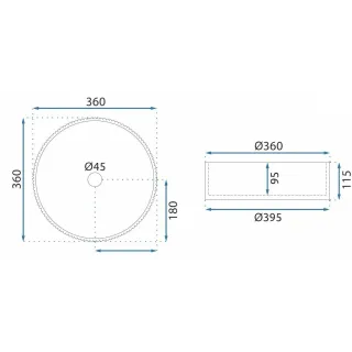 Rea UMYWALKA INGRID 36 BLACK - NABLATOWA REA-U8520