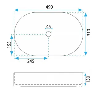 Rea UMYWALKA VANDA BABY BLUE MATT - NABLATOWA REA-U6375