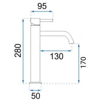 Rea BATERIA UMYWALKOWA LUNGO GRIP MIEDŹ SZCZOT WYSOKA REA-B8988