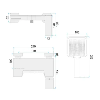 Rea BATERIA WANNOWA JOE ZŁOTA SZCZOTKOWANA REA-B8992