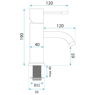 Rea BATERIA UMYWALKOWA LUNGO DIAMOND MIEDŹ NISKA REA-B8994