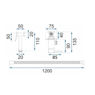 Rea BATERIA BIDETOWA LOOP LUNGO DIAMOND MIEDŹ REA-B8971