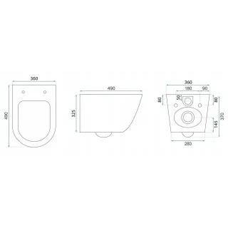 Rea WC - CARLO MINI TORNADO BRUSH GOLD BLACK REA-C4330