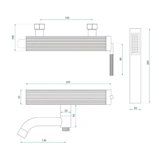 Rea BATERIA WANNOWA JS-B34803BRG ARGON MIEDŹ SZCZOTKOW REA-B2091