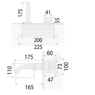 Rea BATERIA UMYW PODTY JS-622704-1BRG ARGON MIEDŹ SZCZ REA-B2093