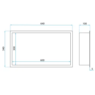 Rea PÓŁKA WNĘKOWA LED 60x30x10 cm BLACK REA-08541