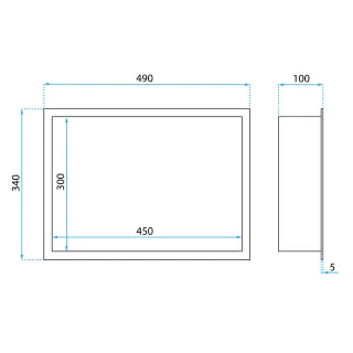 Rea PÓŁKA WNĘKOWA LED 30x45x10 cm BLACK REA-08546