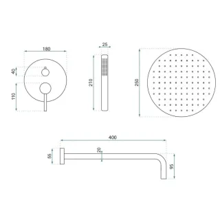 Rea ZESTAW PODTYNKOWY JS-7029B FOSS CLIF CZARNY REA-P5968