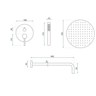 Rea ZESTAW PODTYNKOWY JS-7029N FOSS CLIF NIKIEL SZCZO REA-P5969