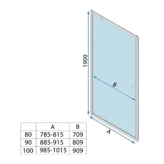 Rea DRZWI PRYSZNICOWE PRIMO SWING CHROM 100 REA-K5057