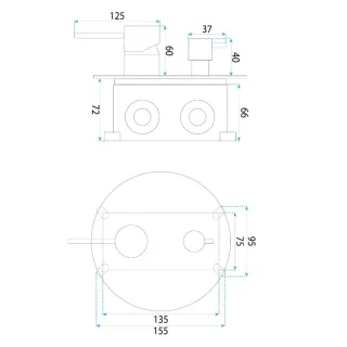 Rea ZESTAW NATRYSKOWY PODTY LUNGO DIAMOND CHROM + BOX REA-P6963