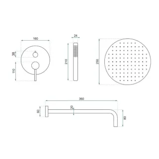 Rea ZESTAW NATR PODTYNKOWY LUNGO GRIP MIEDŹ SZCZ + BOX REA-P5651