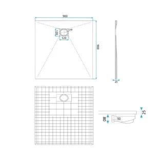 Rea BRODZIK MAGNUM WHITE 80x100 + SYFON REA-K3906