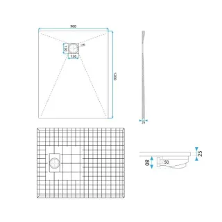 Rea BRODZIK MAGNUM WHITE 90x120 + SYFON REA-K3911