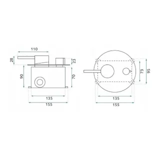Rea BATERIA WANNOWA PODTYNKOWA LUNGO MIEDŹ SZCZO + BOX REA-B4568