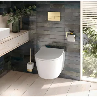 Rea PRZYCISK DO STELAŻA PODTYNKOWEG T STEEL BRUSH GOLD REA-E0055