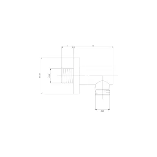 Omnires przyłącze kątowe, miedź szczotkowana S008CPB