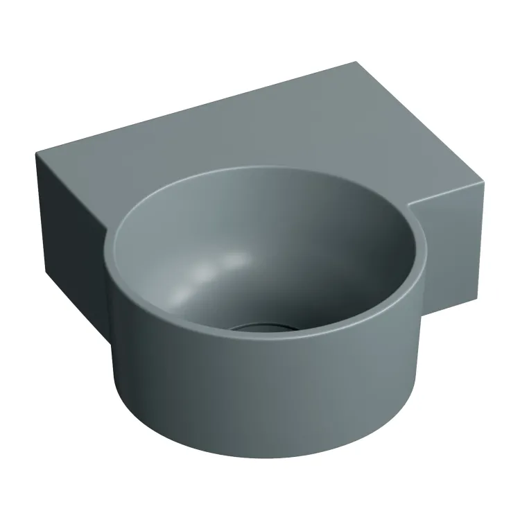 Omnires OVO M+ umywalka nablatowa/wisząca - prawa, 33 x 34 cm, ash grey mat OVO335UWPAG