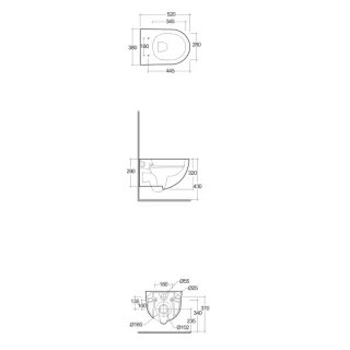 RAK Ceramics Zestaw DES Miska z Deską WC podwiesz. Rimless 52cm cappuccino Mat DES6SET