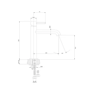 Omnires Y bateria umywalkowa, 23 cm (głowica 25 mm), złoty szczotkowany Y1212CGLB