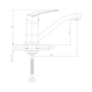 Omnires YUKON bateria umywalkowa, chrom połysk YK3319CR