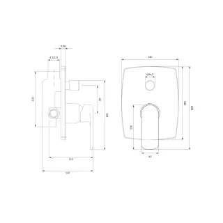 Omnires EBRO bateria prysznicowo-wannowa 2-wyjściowa podtynkowa, chrom połysk EB2135CR
